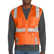 Front view of ANSI 107 Class 2 Mesh Six-Pocket Zippered Vest
