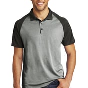 Front view of PosiCharge ® RacerMesh ® Raglan Heather Block Polo