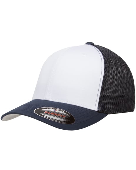 Front view of Flexfit Trucker Mesh With White Front Panels Cap