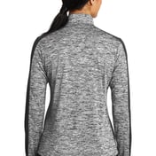 Back view of Women’s PosiCharge&reg; Electric Heather Colorblock 1/4-Zip Pullover