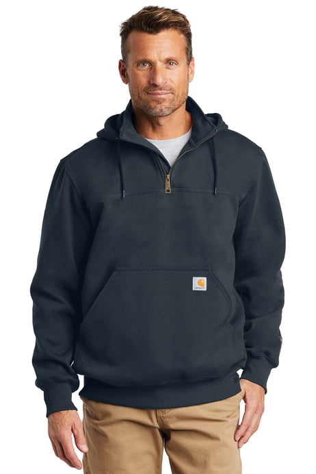 Front view of Rain Defender &reg; Paxton Heavyweight Hooded Zip Mock Sweatshirt