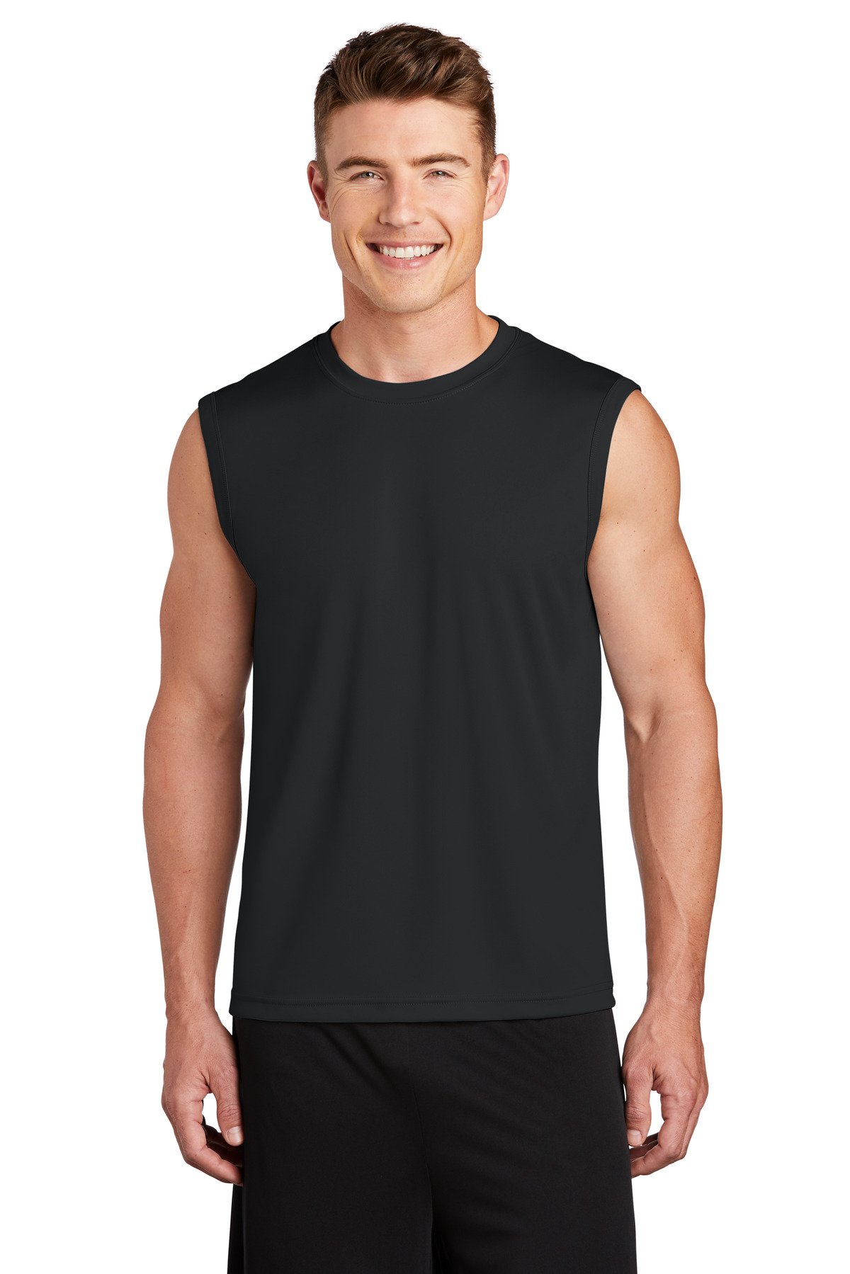 Front view of Sleeveless PosiCharge® Competitor Tee