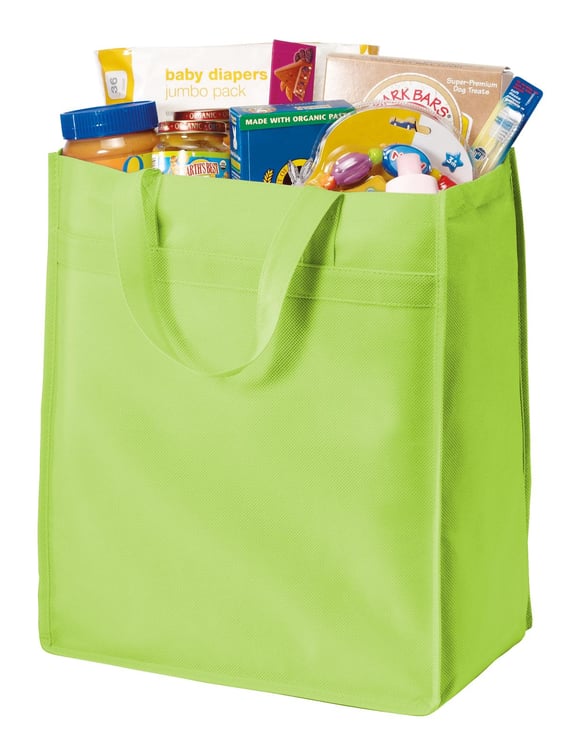 Front view of Standard Polypropylene Grocery Tote