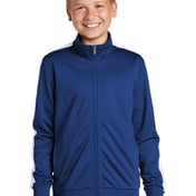 Front view of Youth Tricot Sleeve Stripe Track Jacket