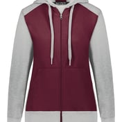 Front view of Women’s Eco Revive™ Three-Season Triblend Fleece Full-Zip Hooded Sweatshirt