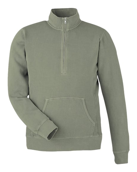 Front view of Pigment-Dyed Fleece Quarter-Zip Pullover