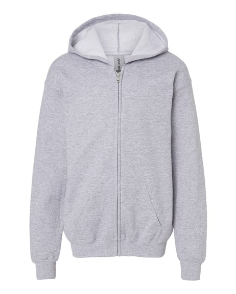 Front view of Heavy Blend™ Youth Full-Zip Hooded Sweatshirt