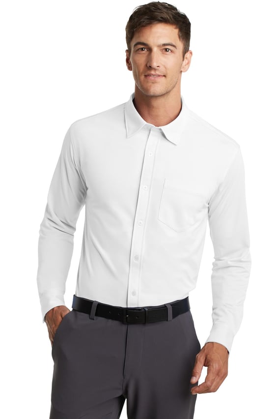 Front view of Dimension Knit Dress Shirt