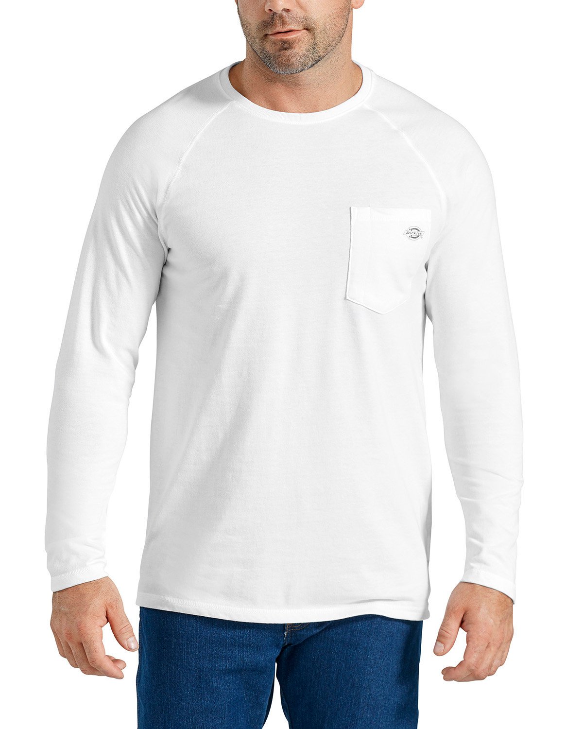 Front view of Men’s Tall Temp-iQ Performance Cooling Long Sleeve Pocket T-Shirt