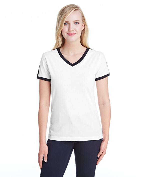 Front view of Ladies’ Retro Ringer T-Shirt