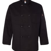 Front view of Black Traditional Chef Coat