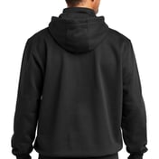 Back view of Rain Defender ® Paxton Heavyweight Hooded Zip Mock Sweatshirt