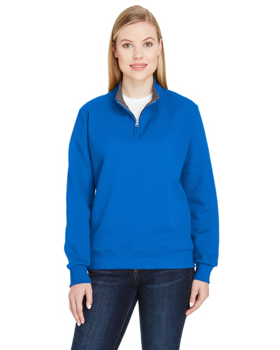 Front view of Ladies’ 7.2 Oz. Sofspun Quarter-Zip Sweatshirt