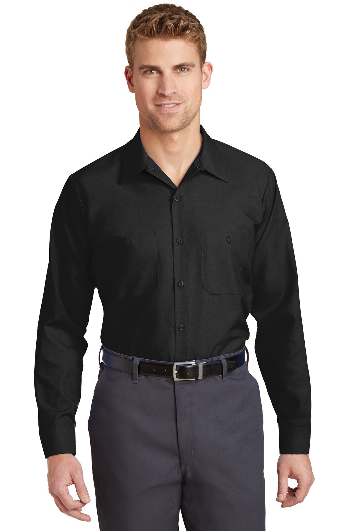 Front view of Long Size Long Sleeve Industrial Work Shirt