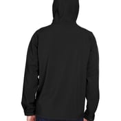 Back view of Men’s Prospect Two-Layer Fleece Bonded Soft Shell Hooded Jacket