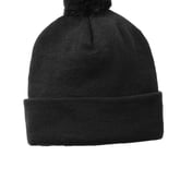 Front view of Solid Pom Pom Beanie