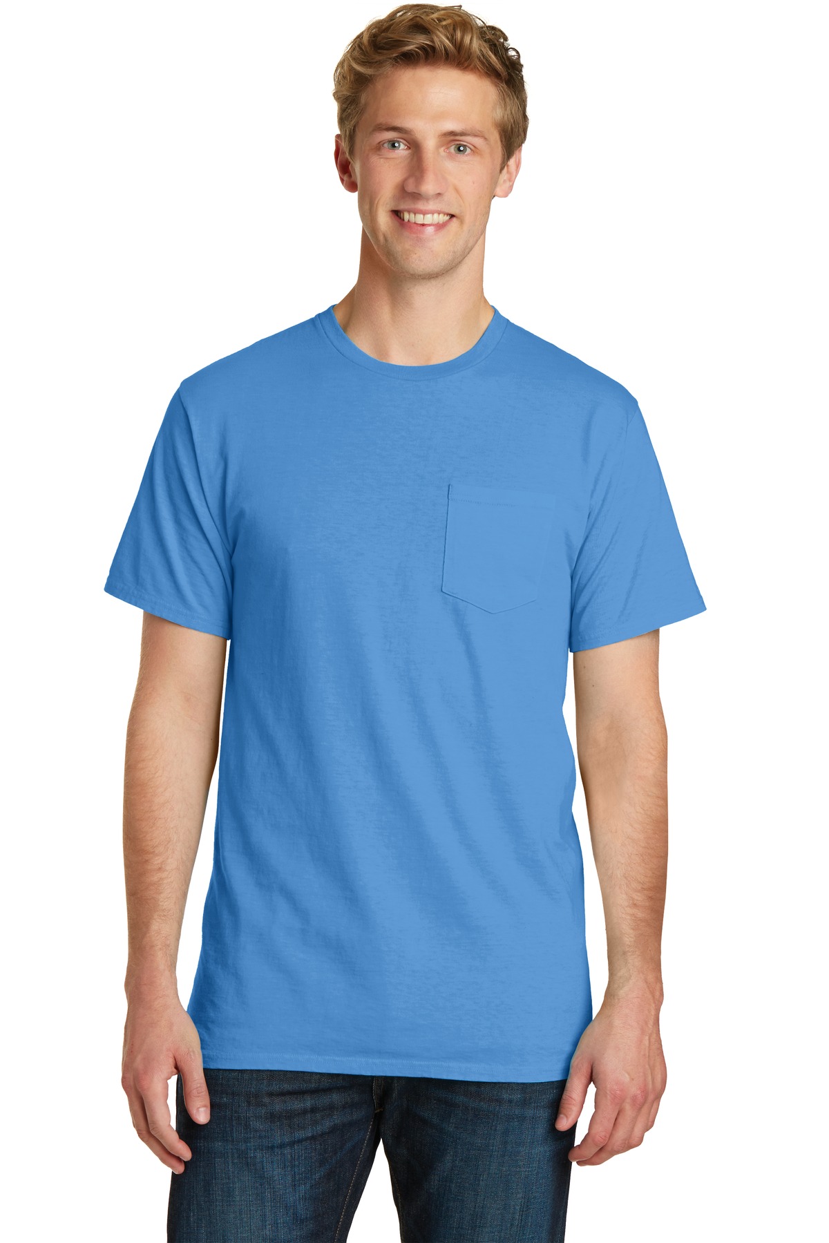 Front view of Beach Wash® Garment-Dyed Pocket Tee