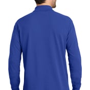 Back view of EZCotton&reg; Long Sleeve Polo