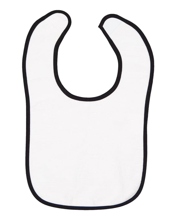 Front view of Infant Contrast Trim Terry Bib