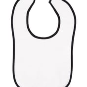 Front view of Infant Contrast Trim Terry Bib