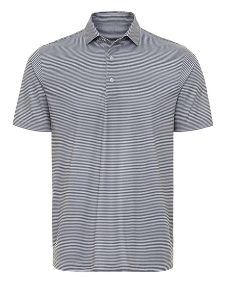 Front view of Aiken Striped Polo