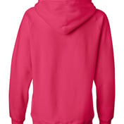 Back view of Women’s Sueded V-Neck Hooded Sweatshirt