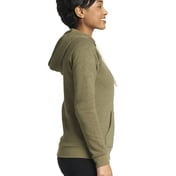 Side view of Ladies’ Malibu Raglan Full-Zip Hooded Sweatshirt