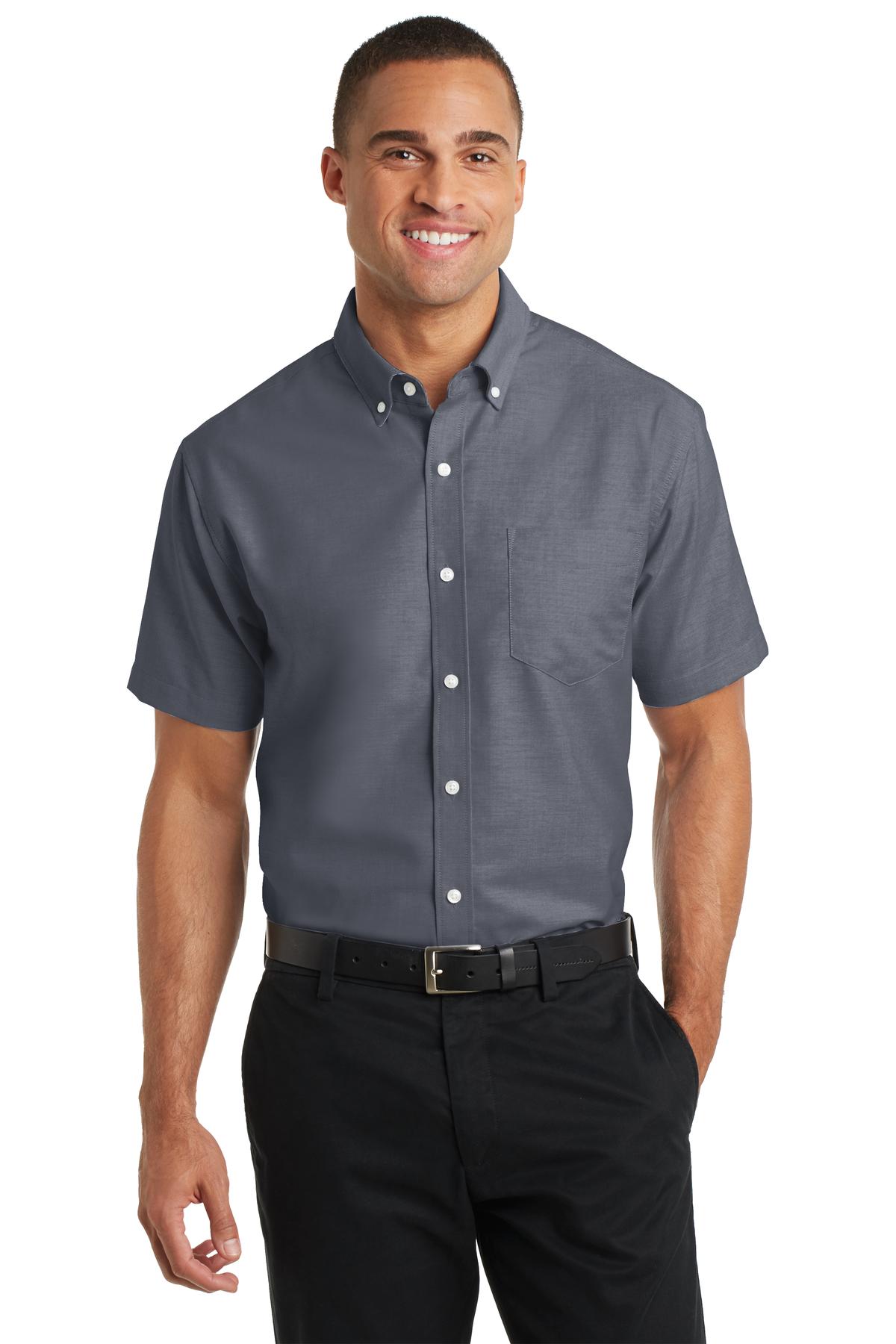 Front view of Short Sleeve SuperPro Oxford Shirt