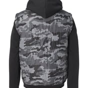 Back view of Nylon Vest With Fleece Sleeves