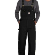 Front view of Short Firm Duck Insulated Bib Overalls