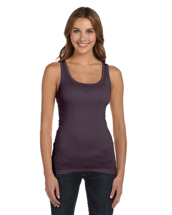 Front view of Ladies’ Sheer Mini Rib Tank