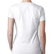 Back view of Ladies’ CVC Deep V-Neck T-Shirt