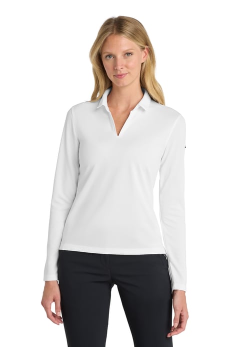 Front view of Women's Dri-FIT Micro Pique 2.0 Long Sleeve Polo