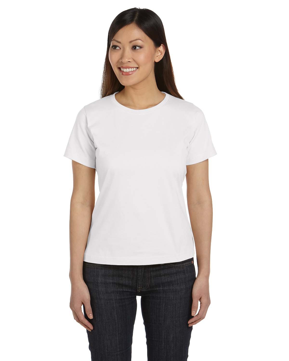 Front view of Ladies’ Premium Jersey T-Shirt