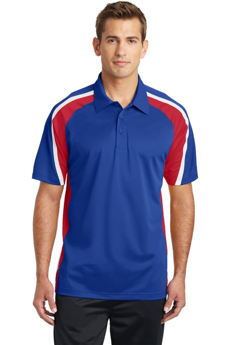 Front view of Tricolor Micropique Sport-Wick&reg; Polo