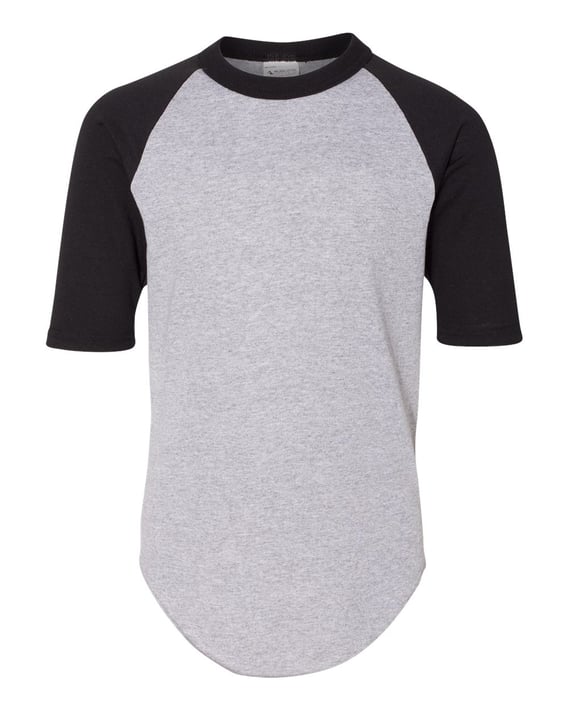 Front view of Youth Three-Quarter Sleeve Baseball Jersey