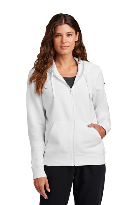 Front view of Women's Club Fleece Sleeve Swoosh Full-Zip Hoodie