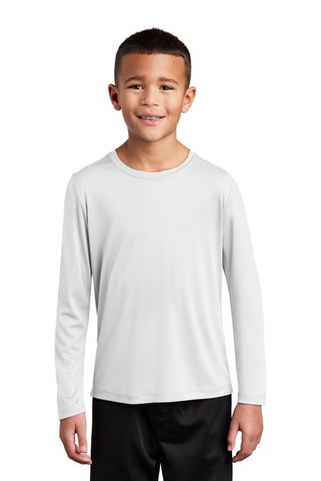 Front view of Youth Posi-UV® Pro Long Sleeve Tee