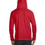 Back view of Adult Lightweight Long-Sleeve Hooded T-Shirt