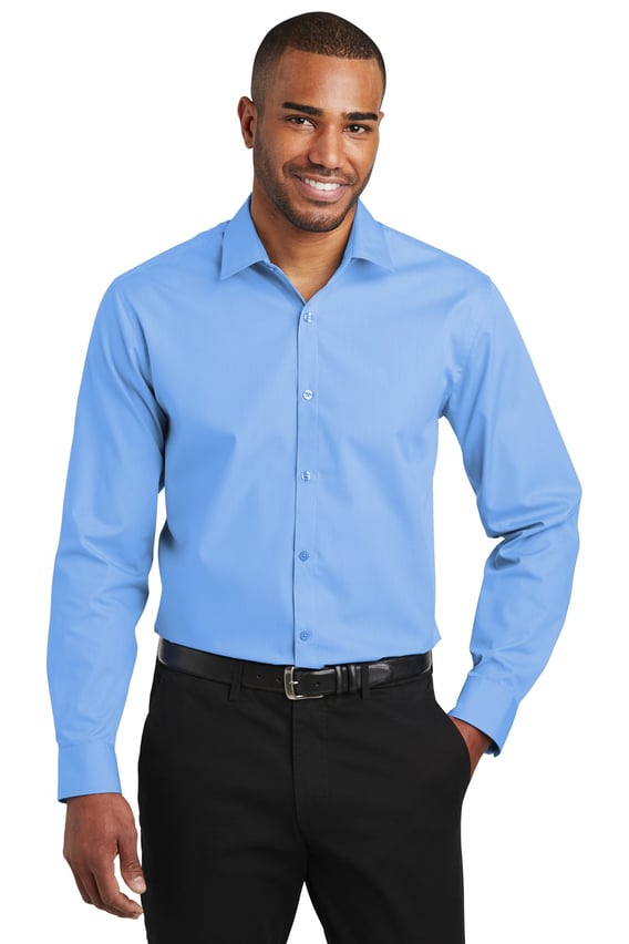 Front view of Slim Fit Carefree Poplin Shirt