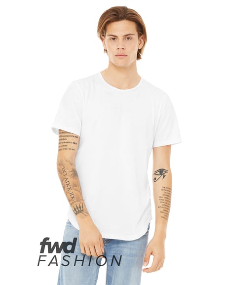 Frontview ofFWD Fashion Men’s Curved Hem Short Sleeve T-Shirt
