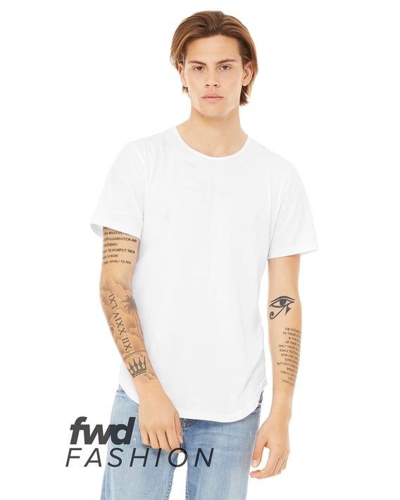 Front view of FWD Fashion Men’s Curved Hem Short Sleeve T-Shirt