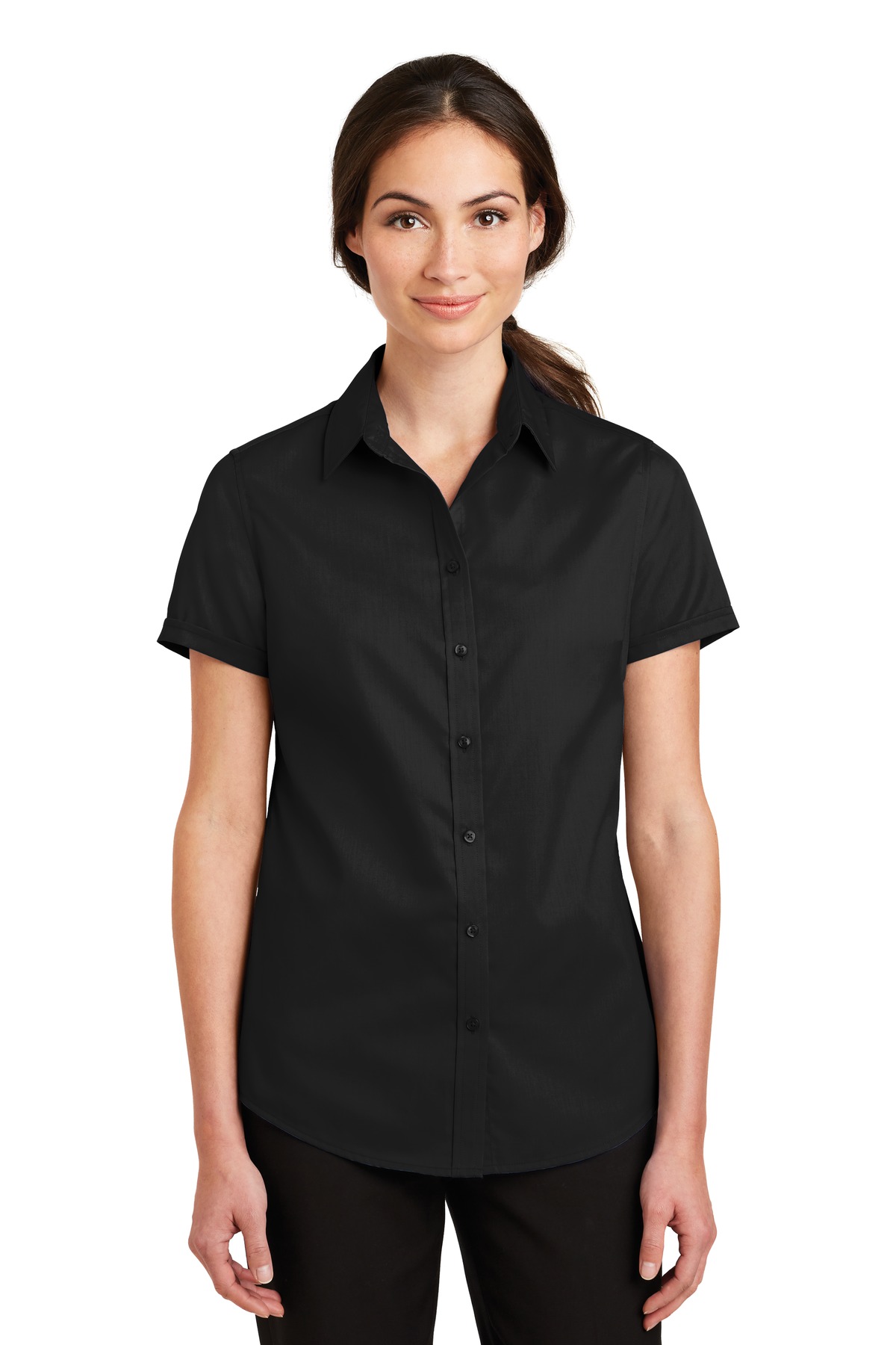Front view of Women’s Short Sleeve SuperPro Twill Shirt