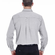 Back view of Men’s Yarn-Dyed Micro-Check Woven