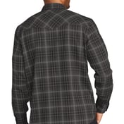 Back view of Long Sleeve Ombre Plaid Shirt