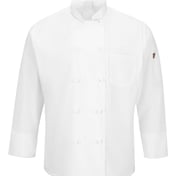 Front view of Mimix™ Ten Knot Button Chef Coat With OilBlok