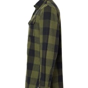 Side view of Snap Front Plaid Flannel Shirt