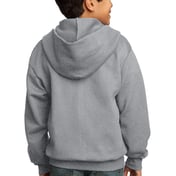 Back view of Youth Core Fleece Full-Zip Hooded Sweatshirt