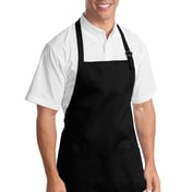 Front view of Medium-Length Apron With Pouch Pockets