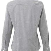 Back view of Women’s Microcheck Gingham Cotton Shirt